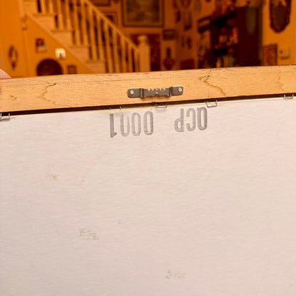 Vintage Coastal Lighthouse Themed Double Oval Painting Framed in Ornate Golden Frame