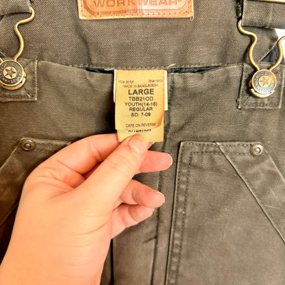 Vintage Schmidt's Workwear Canvas Overall's Youth Large - See Measurements