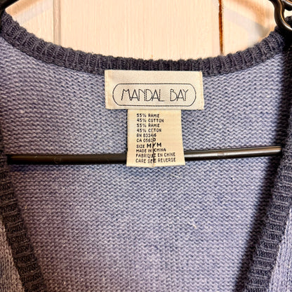 Vintage Mandal Bay Beach Day Themed Knit and Embroidered Vest