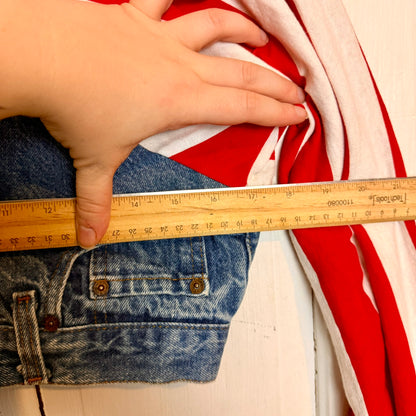 Vintage Frederick's of Hollywood Upcycled Denim Jean American Flag Jacket