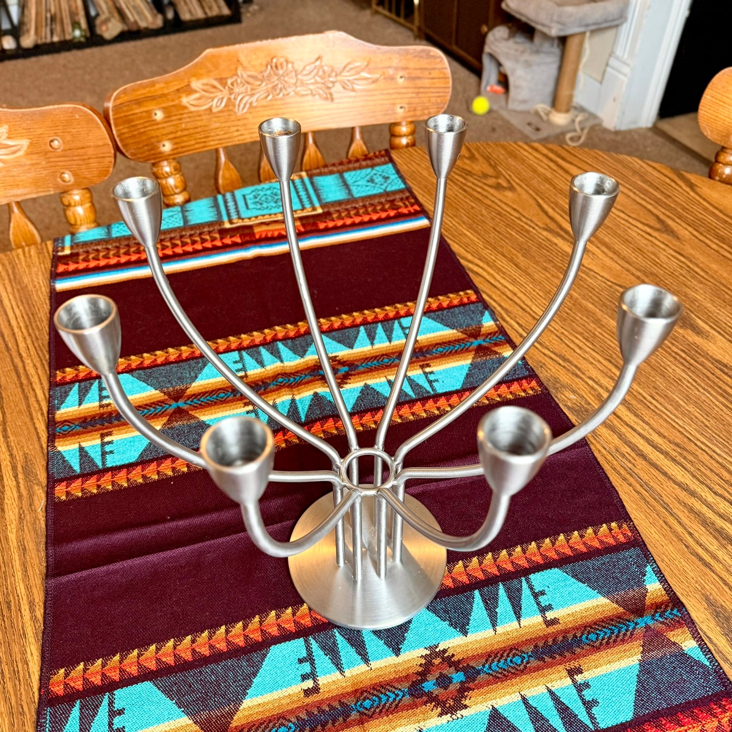 Vintage K. Hagburg Ikea Stockholm 8 Candle Candelabra - Brushed Stainless Steel