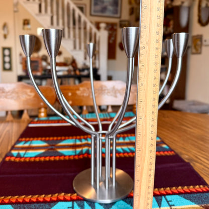 Vintage K. Hagburg Ikea Stockholm 8 Candle Candelabra - Brushed Stainless Steel