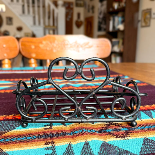 Vintage Wrought Iron Decorative Metal Heart Shaped Napkin Holder