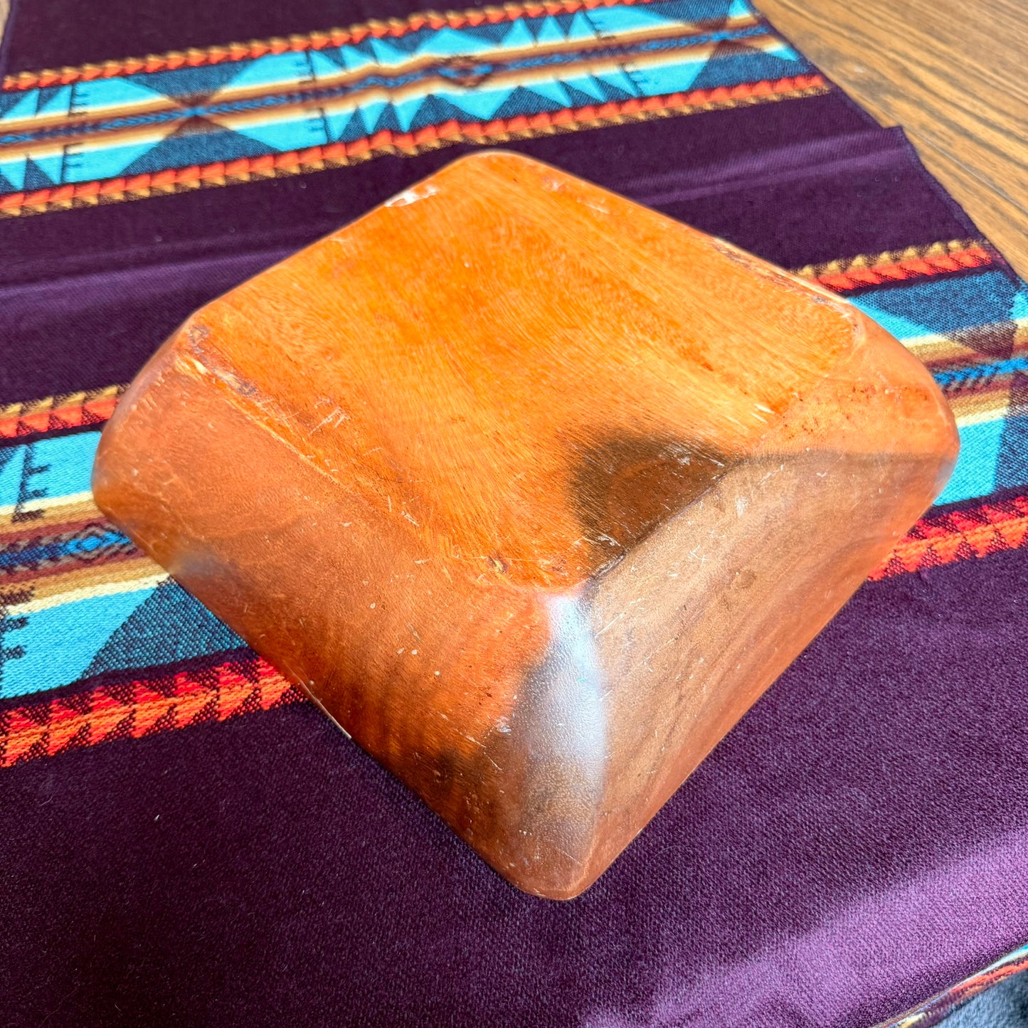 Square Vintage Solid Wood Catch All Bowl / Serving Bowl