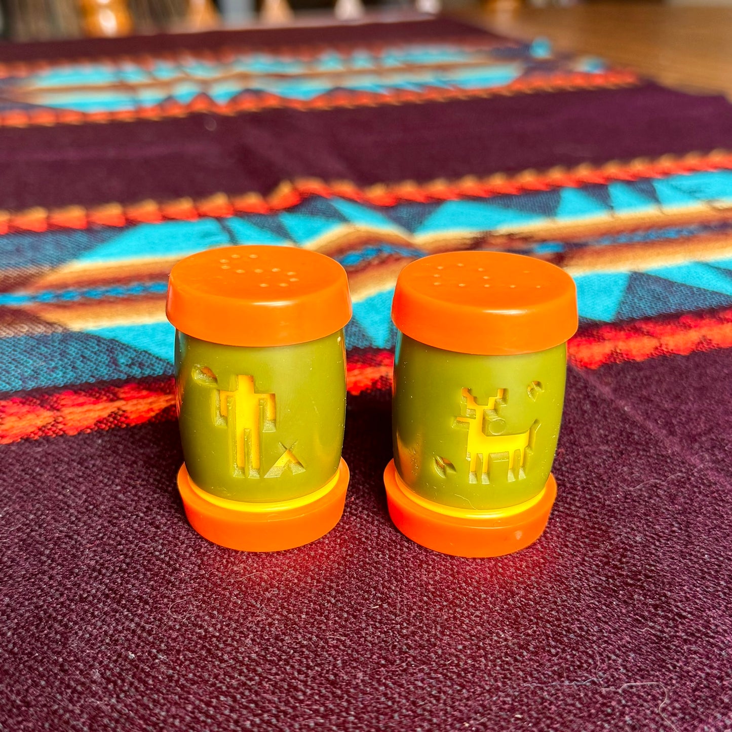 Vintage 70s St. Labre Indian School Ashland, MT Salt and Pepper Shakers