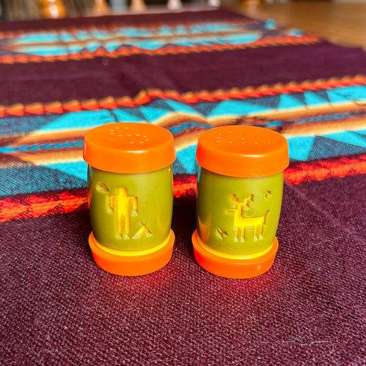 Vintage 70s St. Labre Indian School Ashland, MT Salt and Pepper Shakers