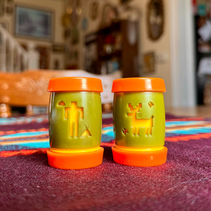 Vintage 70s St. Labre Indian School Ashland, MT Salt and Pepper Shakers
