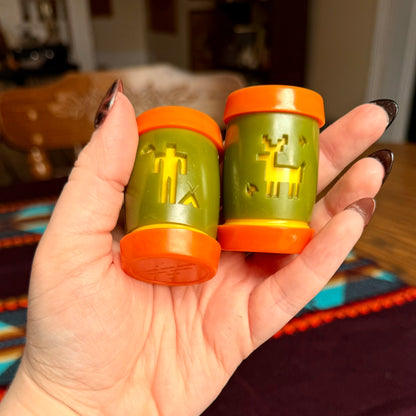 Vintage 70s St. Labre Indian School Ashland, MT Salt and Pepper Shakers