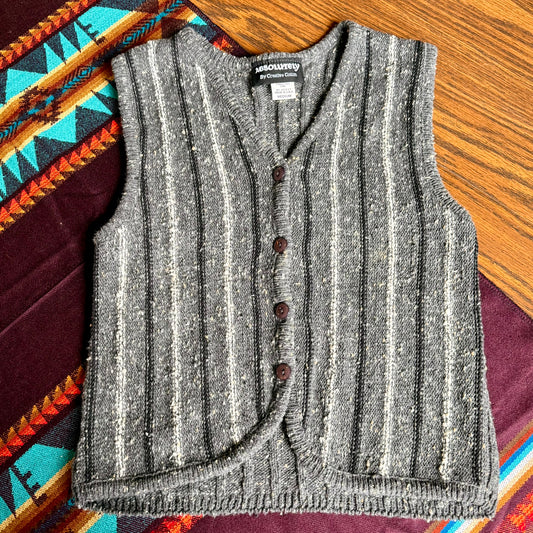 Vintage 90s Absolutely Knit Striped Bohemian Sweater Vest