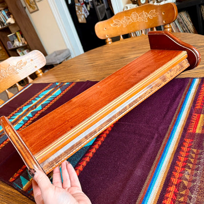 Vintage Solid Wood Shelf with Faux Gold and Burlwood Accents