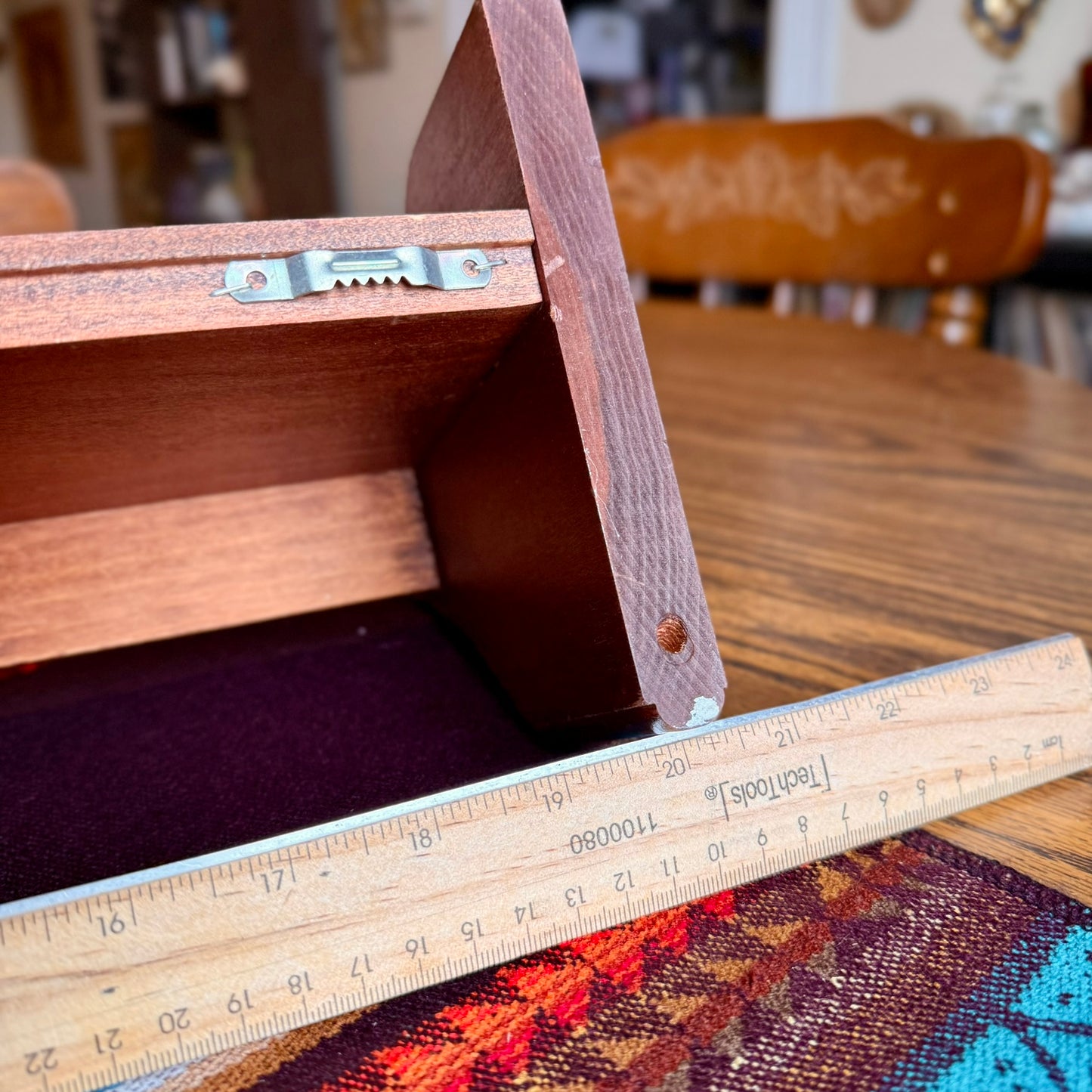 Vintage Solid Wood Shelf with Faux Gold and Burlwood Accents