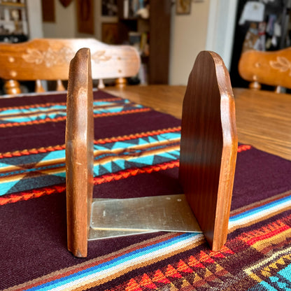 Set of 2 Vintage Solid Wood Pineapple Themed Bookends