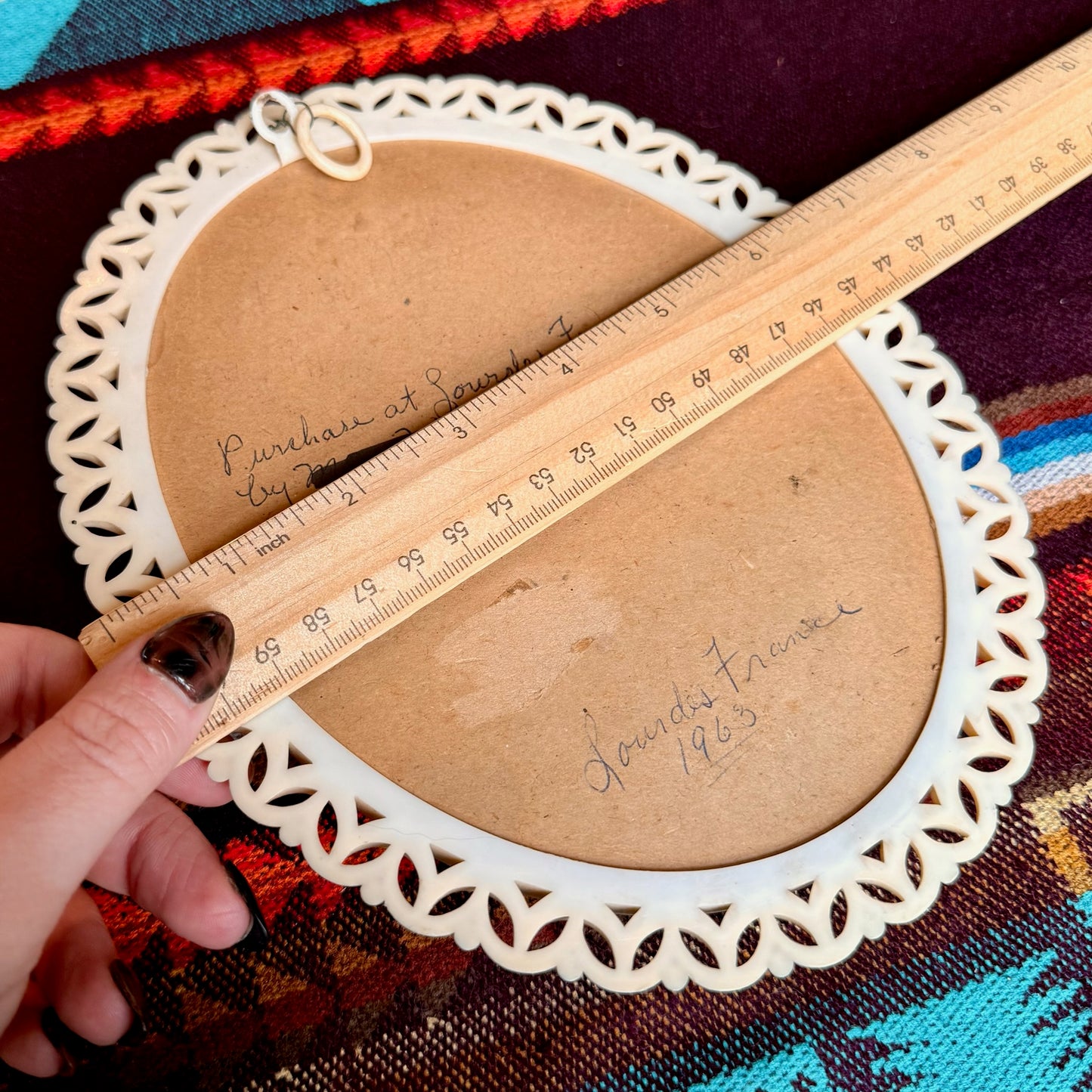 Vintage Our Lady of Lourdes Medallion Print - 1960s Lourdes, France Souvenir