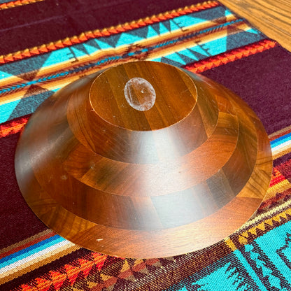 Vintage Mid-Century Modern Segmented Wooden Serving Bowl