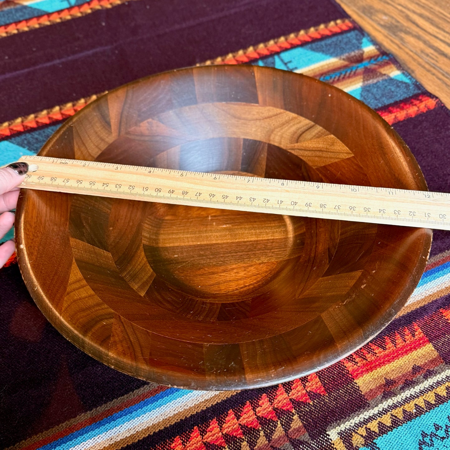 Vintage Mid-Century Modern Segmented Wooden Serving Bowl