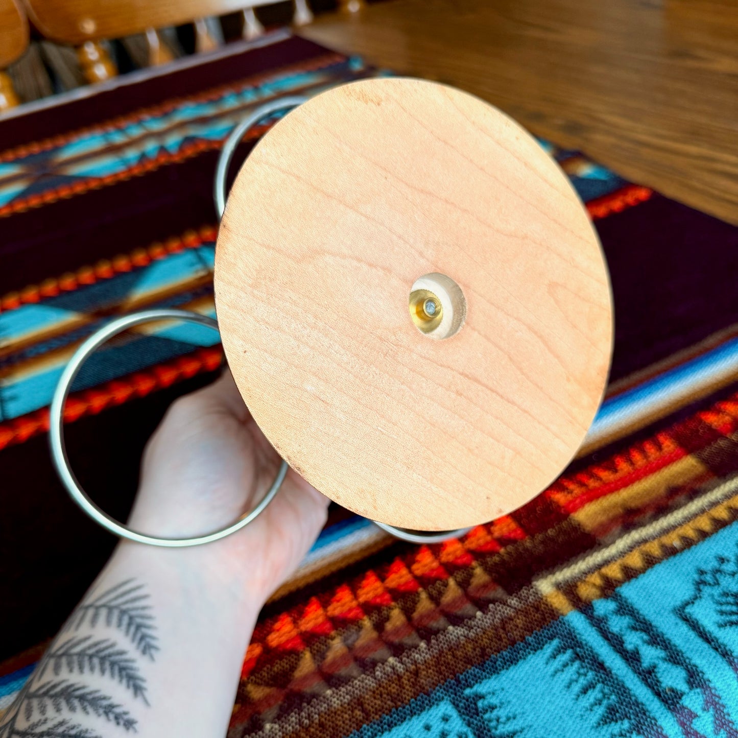 Vintage Mid-Century Modern Solid Wood Pfaltzgraff Condiment Server Caddy