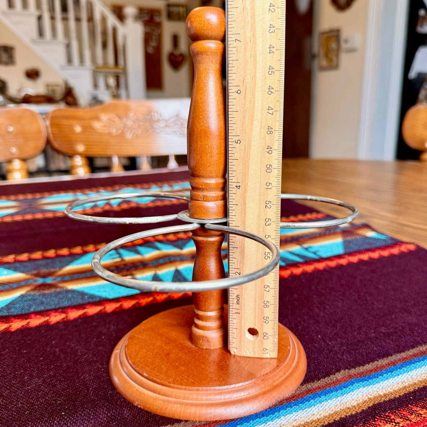 Vintage Mid-Century Modern Solid Wood Pfaltzgraff Condiment Server Caddy