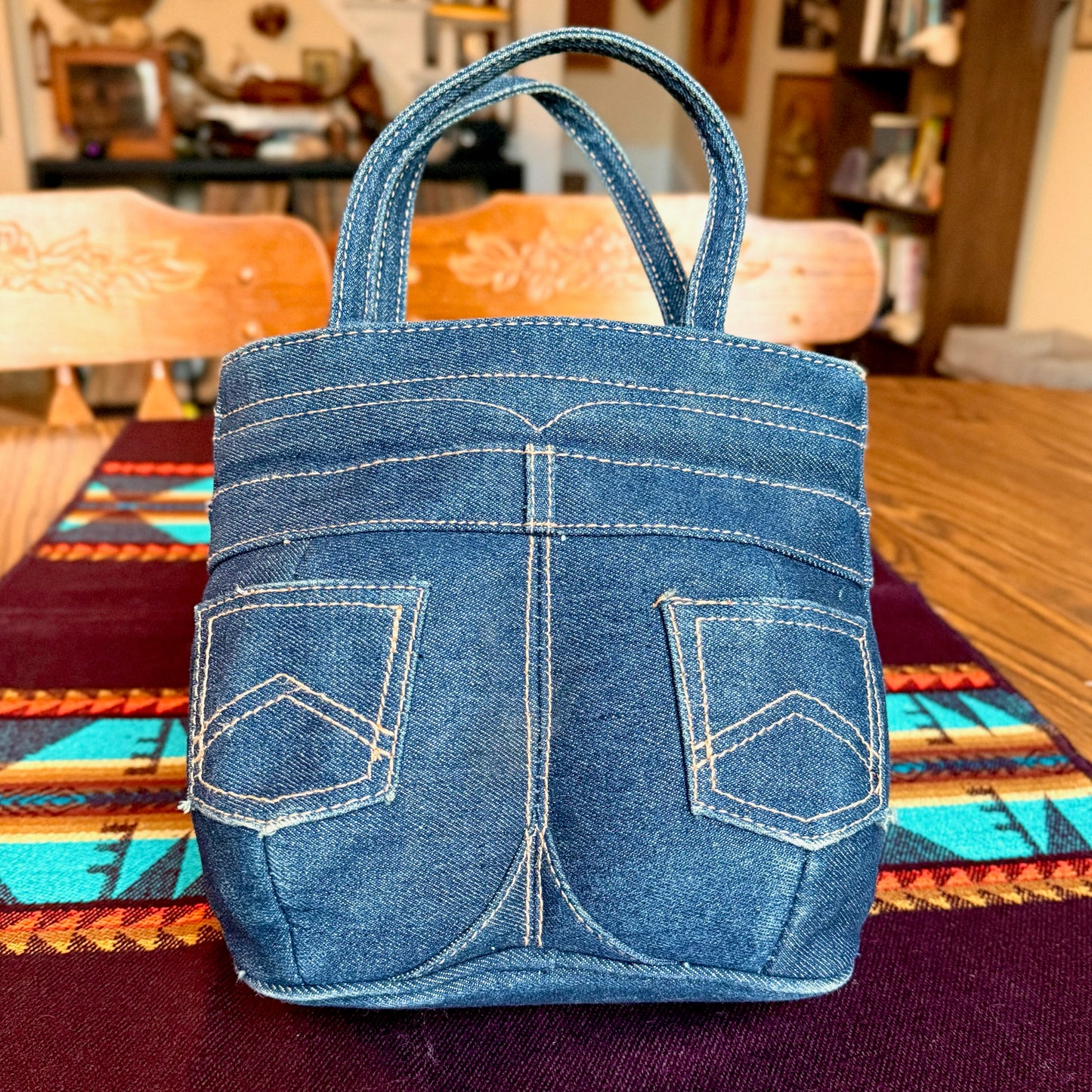 Vintage Y2K 2000s Denim Purse - Shaped Like a Pair of Jeans, Butt and All!