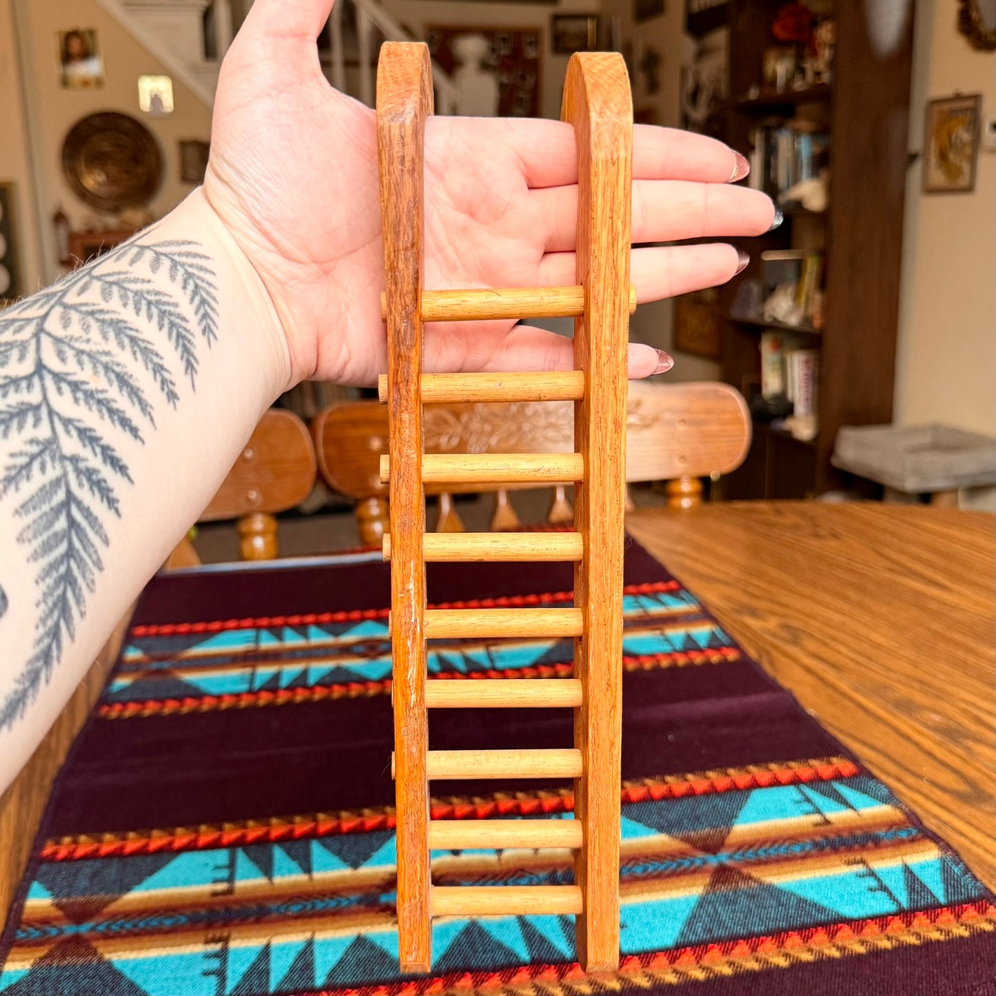 Vintage Solid Wood Hanging Ladder - Super Cute Jewelry Display!