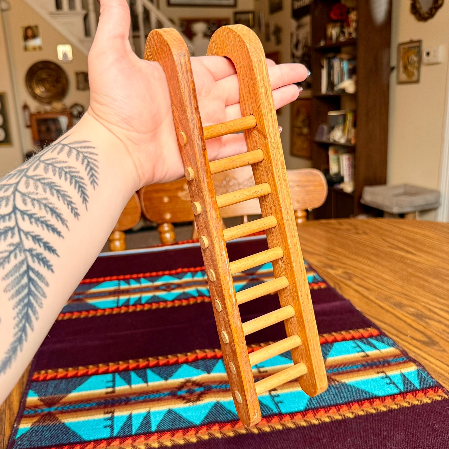 Vintage Solid Wood Hanging Ladder - Super Cute Jewelry Display!