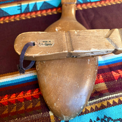 Vintage Large Wooden Hand Carved Wall Hanging Tiki Style Spoon & Fork