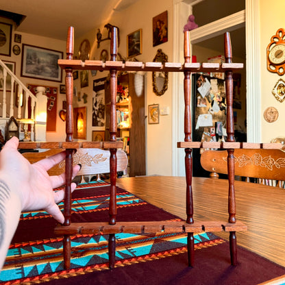 Vintage Mid-Century Modern Wooden Souvenir Spoon Holder/Flower Display