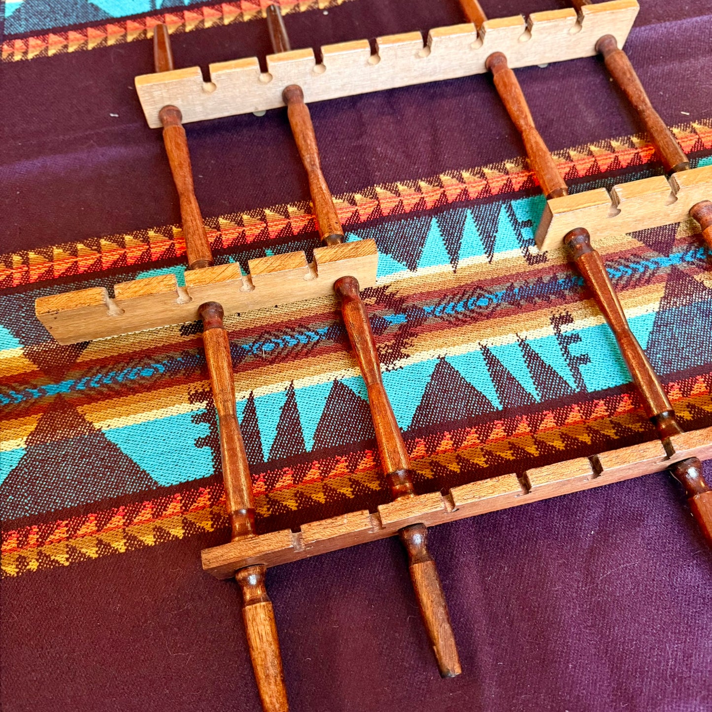 Vintage Mid-Century Modern Wooden Souvenir Spoon Holder/Flower Display