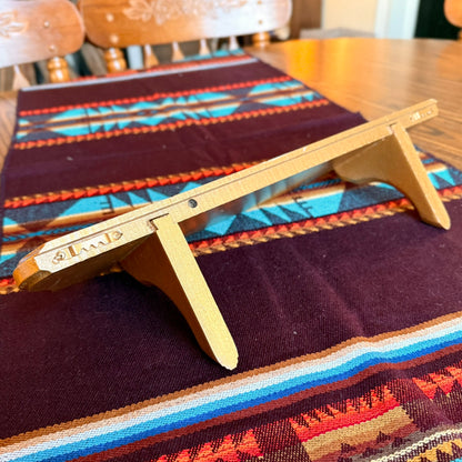 Vintage Hollywood Regency Golden Solid Wood Floating Display Shelf