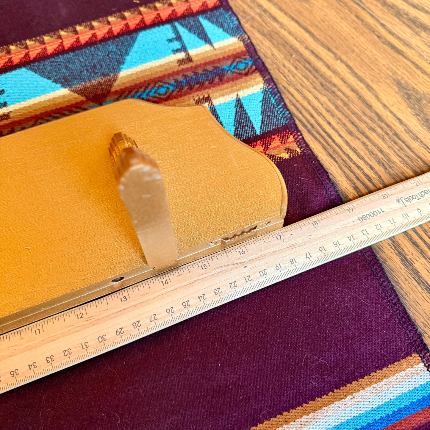 Vintage Hollywood Regency Golden Solid Wood Floating Display Shelf