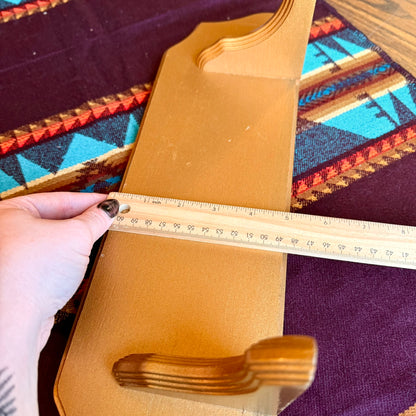 Vintage Hollywood Regency Golden Solid Wood Floating Display Shelf