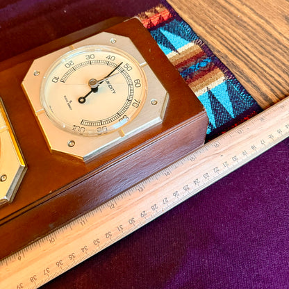 Vintage 1970s MCM Sunbeam Weather Station - Barometer, Thermometer, & Humidity