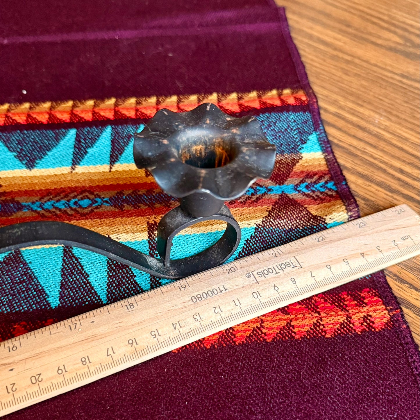 Vintage Wrought Iron 5 Candle Candelabra / Gothic Farmhouse Centerpiece