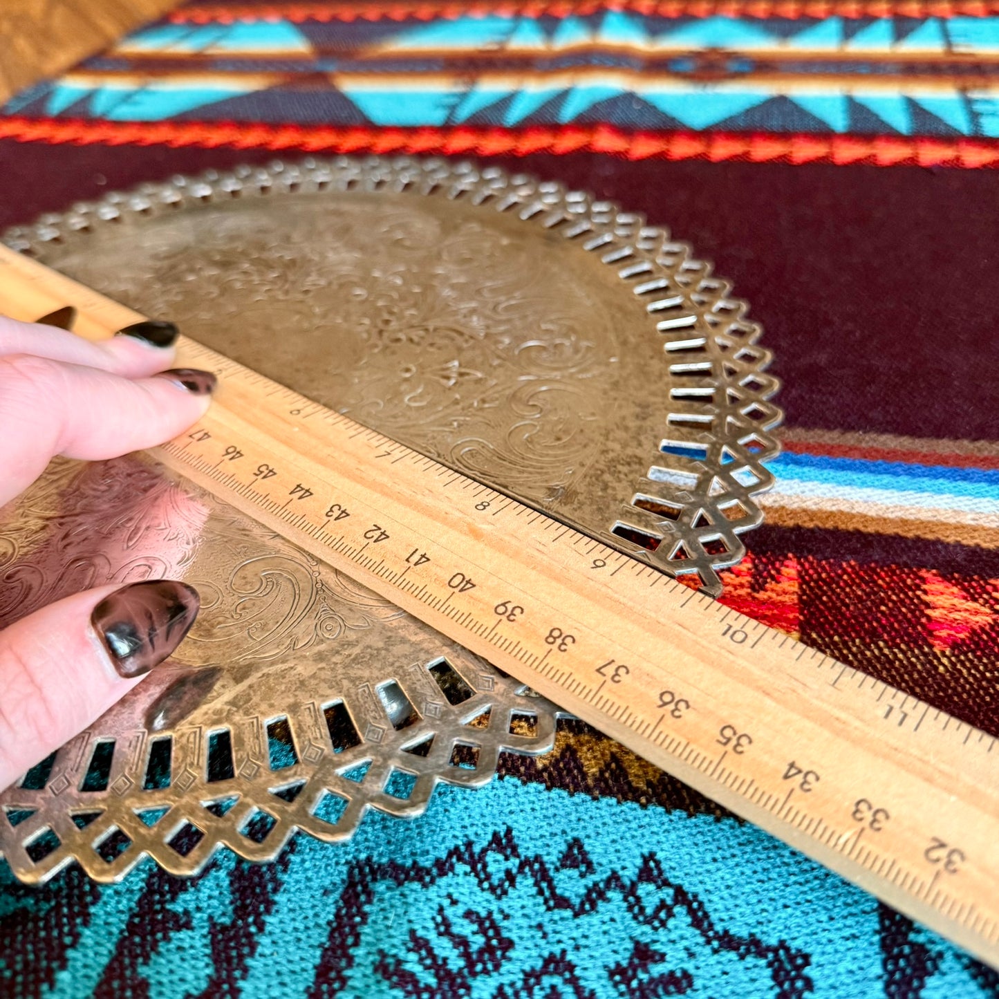 Vintage Academy Silverplate Ornate Expandable Trivet / Vanity Tray