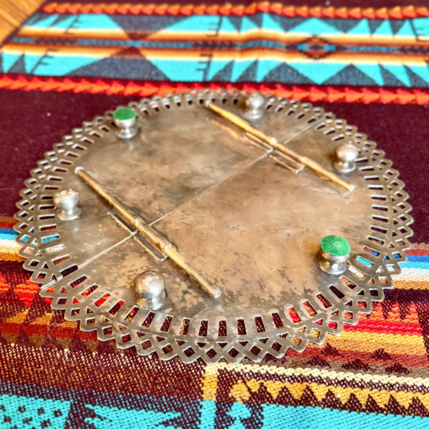 Vintage Academy Silverplate Ornate Expandable Trivet / Vanity Tray