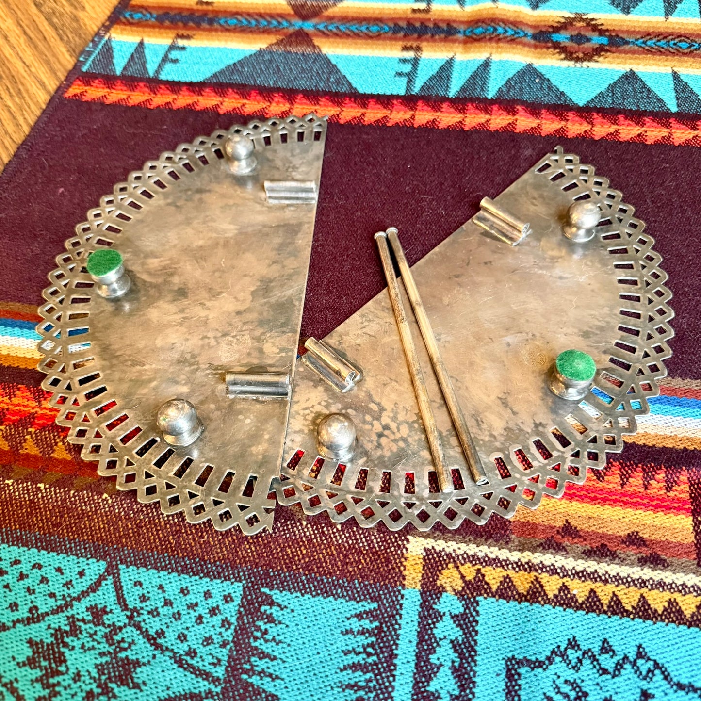 Vintage Academy Silverplate Ornate Expandable Trivet / Vanity Tray