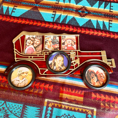 Vintage 1970s Antique Car Photo Frame Collage with Original Photo Inserts