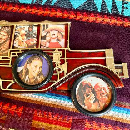 Vintage 1970s Antique Car Photo Frame Collage with Original Photo Inserts