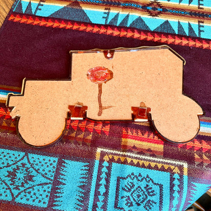 Vintage 1970s Antique Car Photo Frame Collage with Original Photo Inserts