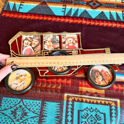 Vintage 1970s Antique Car Photo Frame Collage with Original Photo Inserts