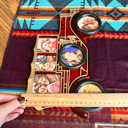 Vintage 1970s Antique Car Photo Frame Collage with Original Photo Inserts