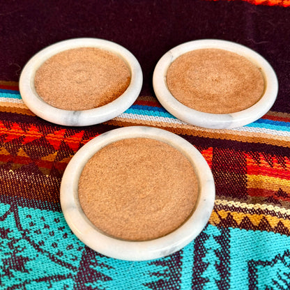 Set of 3 Vintage Mid-Century Modern Marble Stone Coasters