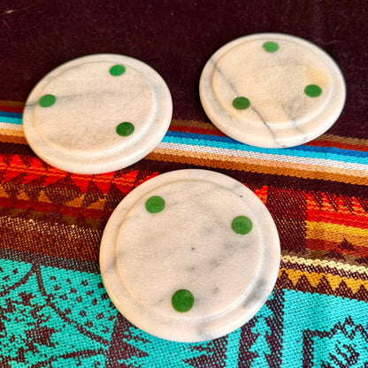 Set of 3 Vintage Mid-Century Modern Marble Stone Coasters
