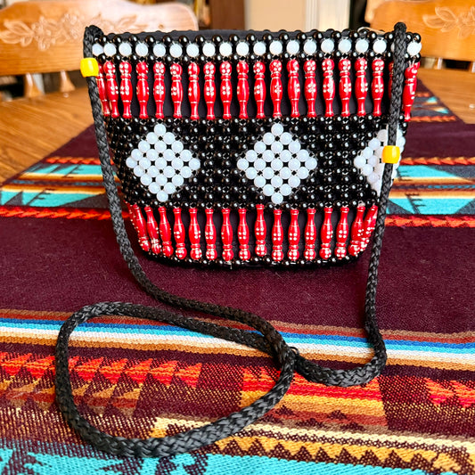 Handmade Daimond Pattern Beaded Crossbody Bag - Reminds Me of Las Vegas!