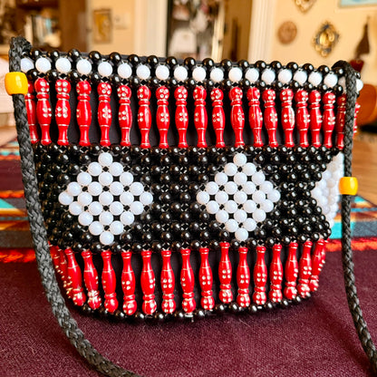 Handmade Daimond Pattern Beaded Crossbody Bag - Reminds Me of Las Vegas!