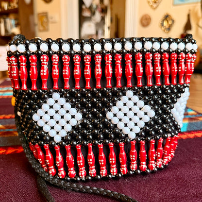 Handmade Daimond Pattern Beaded Crossbody Bag - Reminds Me of Las Vegas!
