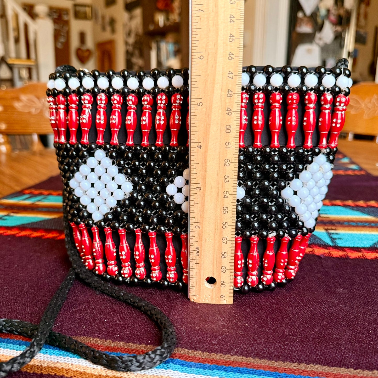 Handmade Daimond Pattern Beaded Crossbody Bag - Reminds Me of Las Vegas!
