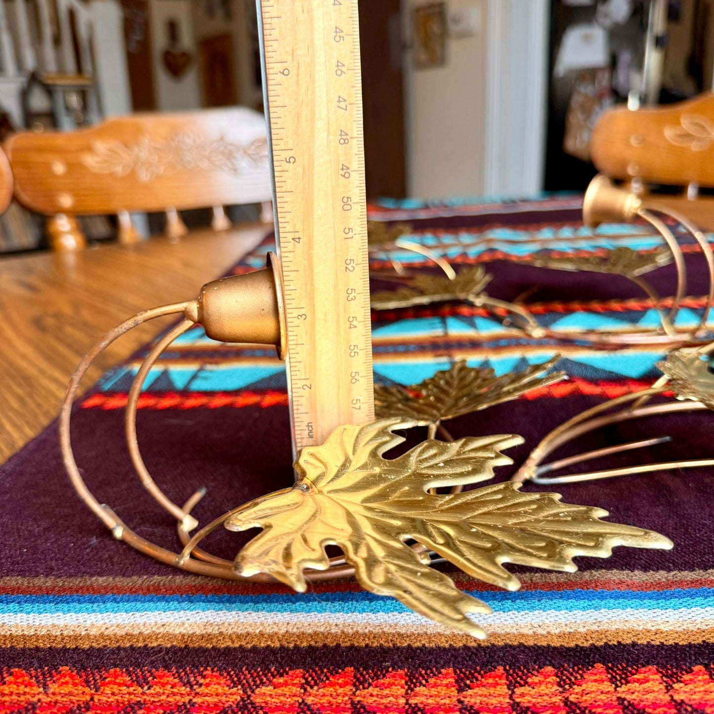 Set of 2 Mid-Century Modern Vintage Brass Maple Leaf Wall Sconces