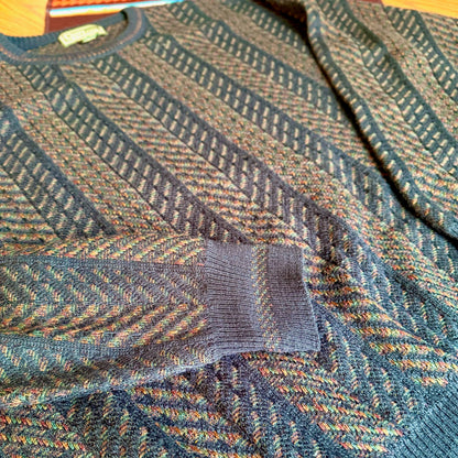 Vintage 90s Croft and Barrow Acrylic & Wool Rainbow Sweater - Made in Italy