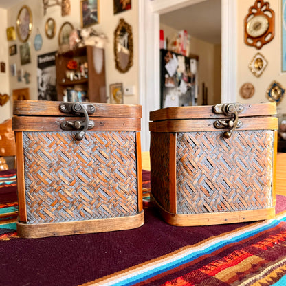 ONE - Vintage Woven Wicker Rattan Square Basket Storage Bin