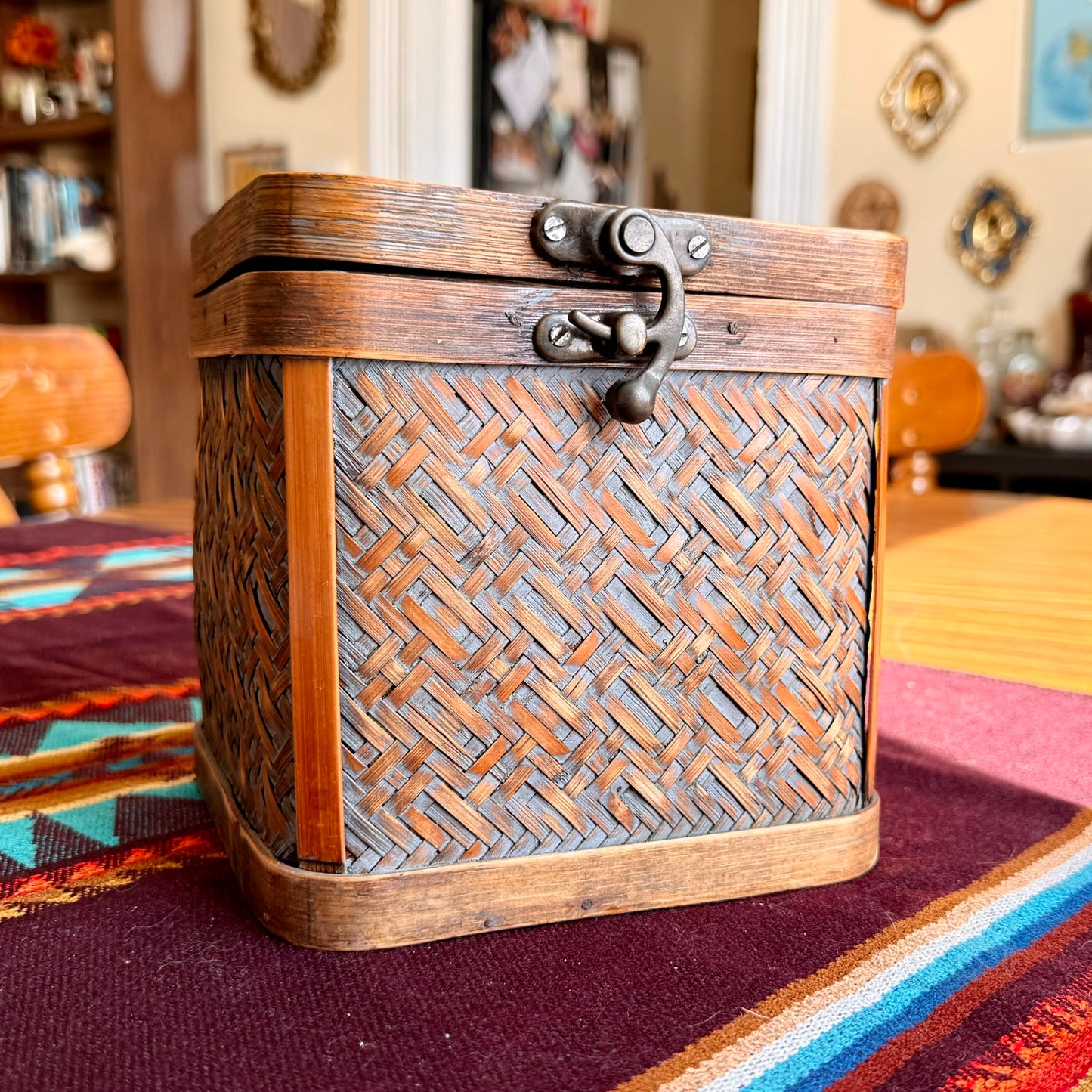 ONE - Vintage Woven Wicker Rattan Square Basket Storage Bin